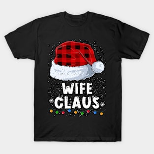 Wife Claus Red Plaid Christmas Santa Family Matching Pajama T-Shirt